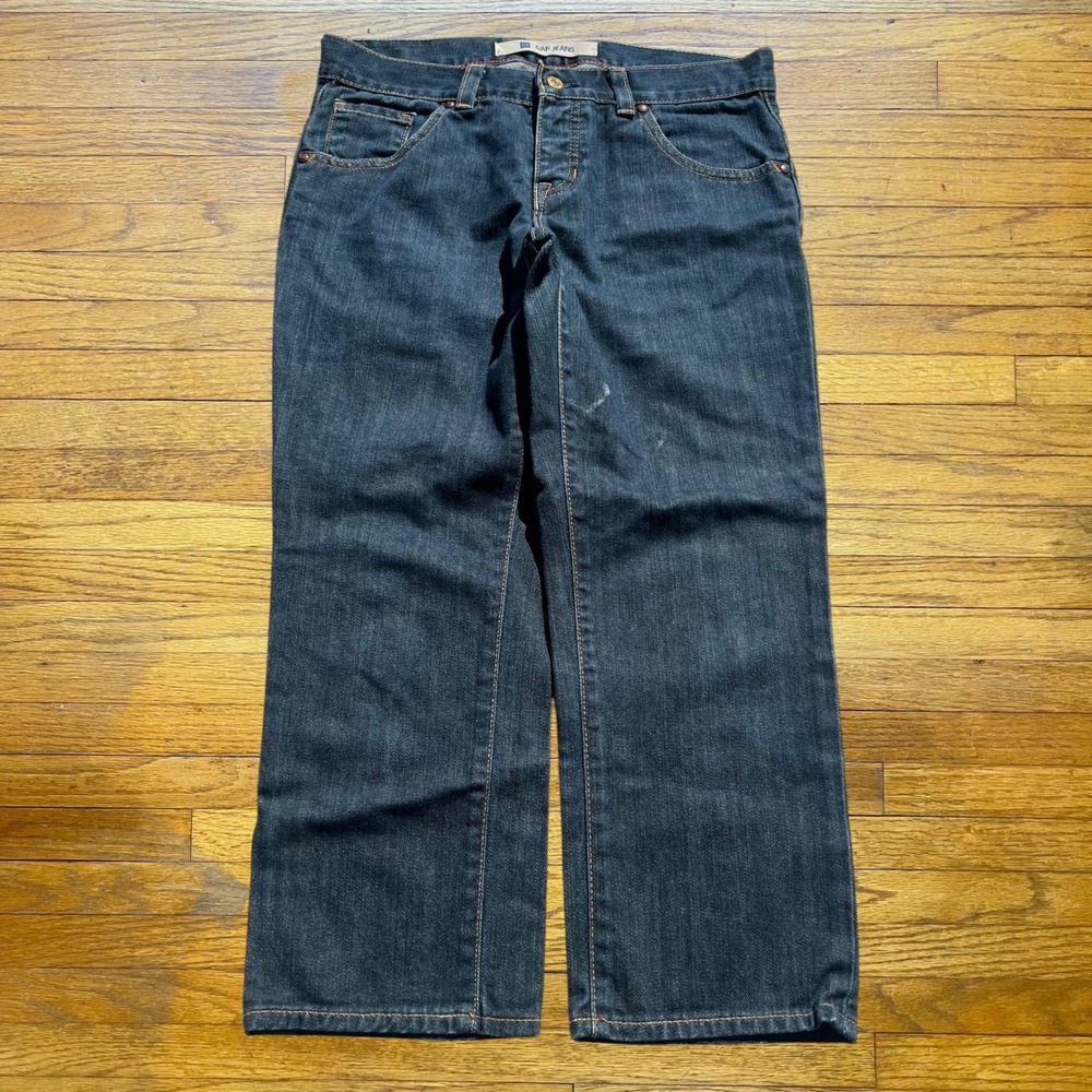 Gap Jeans Dark Wash Cinch Back Straight Leg Denim Pants 32x23 Made in USA